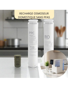 pack recharge osmoseur domestique plan de cuisine eau chaude et froide