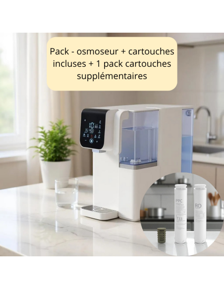 Recharges pour osmoseur domestique sur plan de cuisine