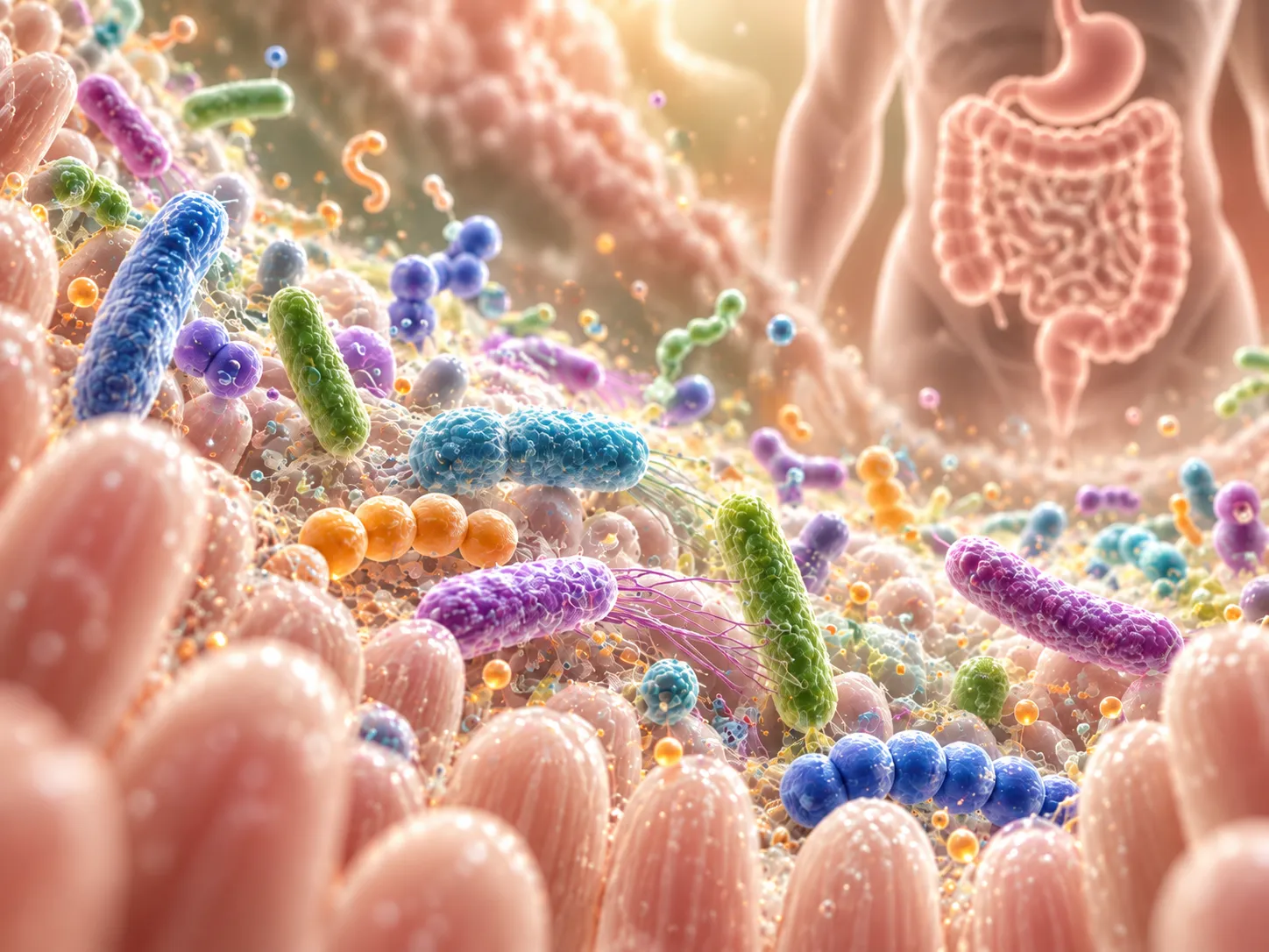 Illustration du microbiote intestinal et de la flore intestinale
