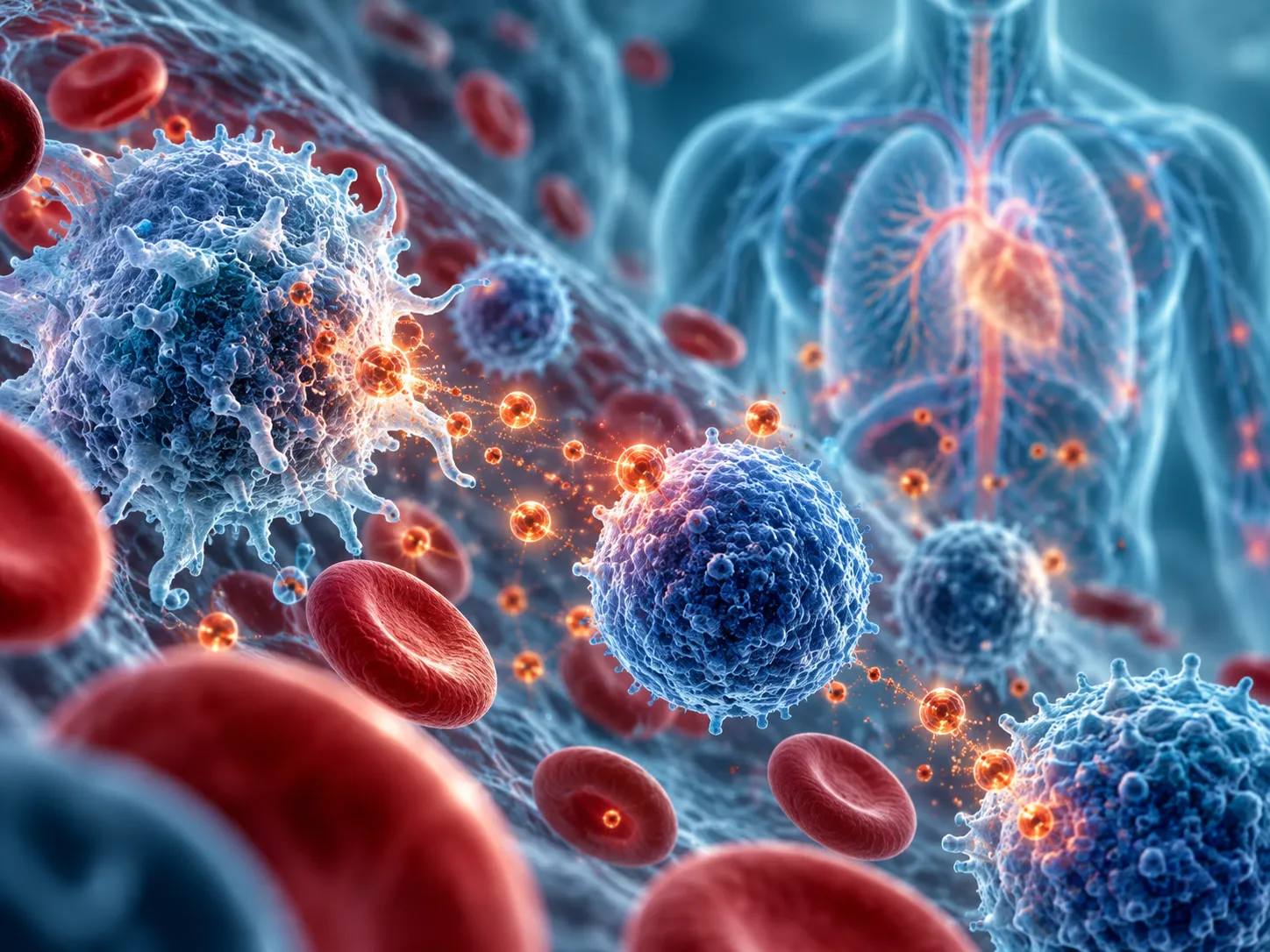 Illustration d'une étude de l'inflammation sur cellules sanguines humaines