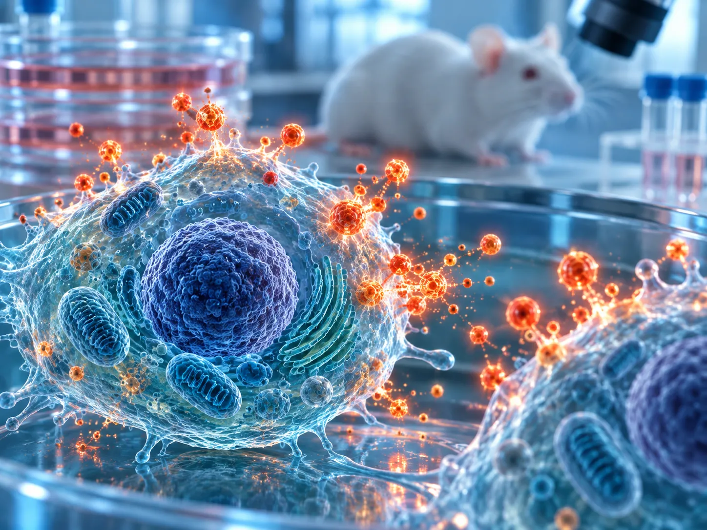 Illustration d'une étude de l'inflammation sur cellules murines