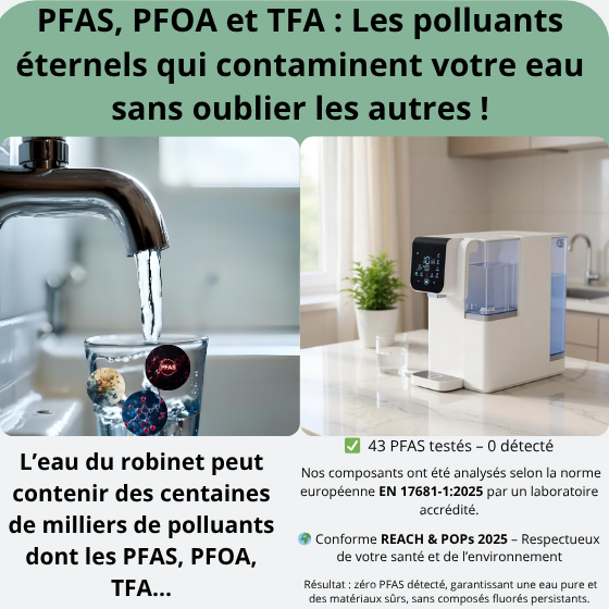 eau non purifiée contenant des polluants VS purificateur d'eau par Osmose inverse I IDROGEN.