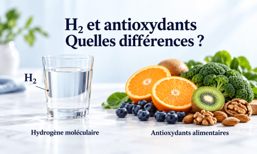 Eau hydrogénée et antioxydants alimentaires : quelles différences ?